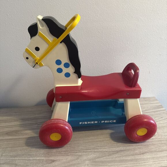 Vintage 1976 Fisher Price Riding Horse Toy 978 Pull Plastic Pony - Picture 6 of 8